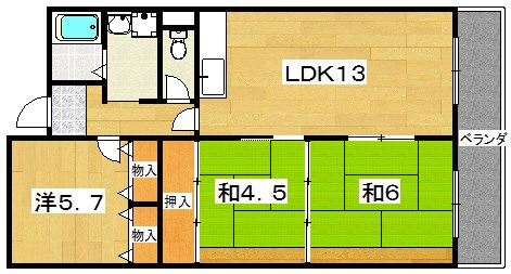 香里ヶ丘Ⅰ番館・Ⅱ番館 間取り