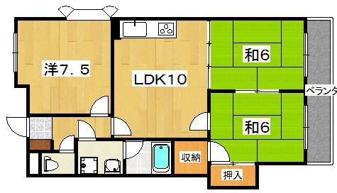 コーポ西森　星丘 間取り