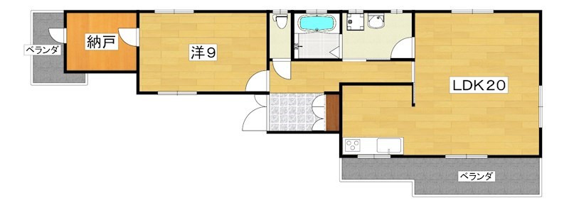 禁野本町1丁目貸家 間取り