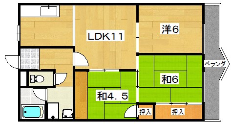 大阪府枚方市南中振２丁目 間取り