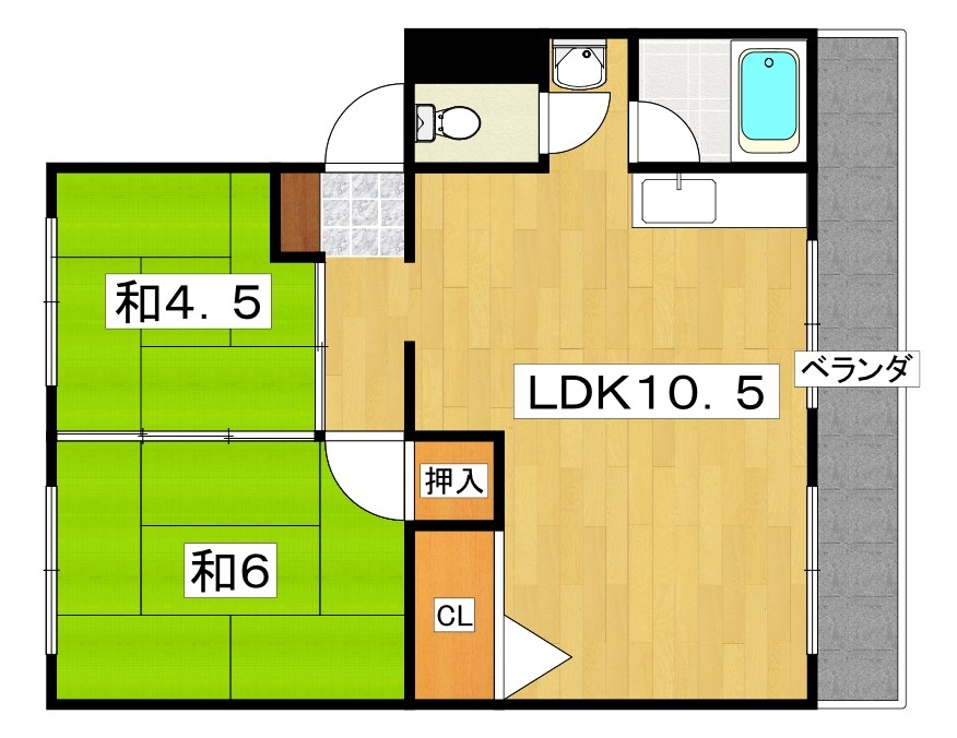 御殿山コーポ　A棟 間取り