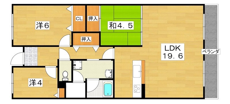寝屋川サンハイツA棟 間取り