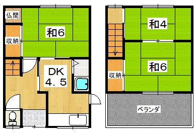 北中振1丁目貸家 間取り