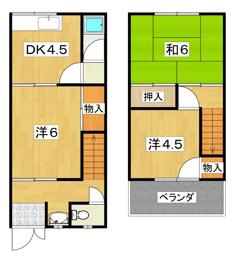 香里山之手テラスハウス 間取り