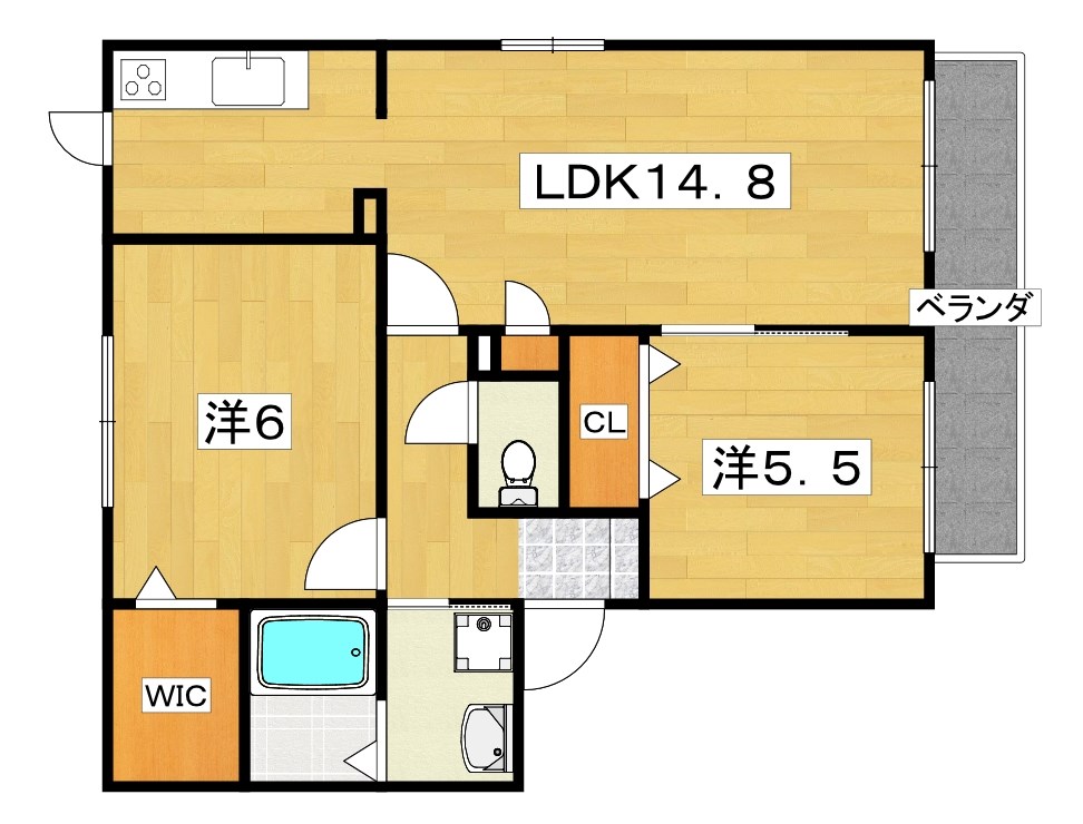 Prim.court　Ｂ棟 間取り