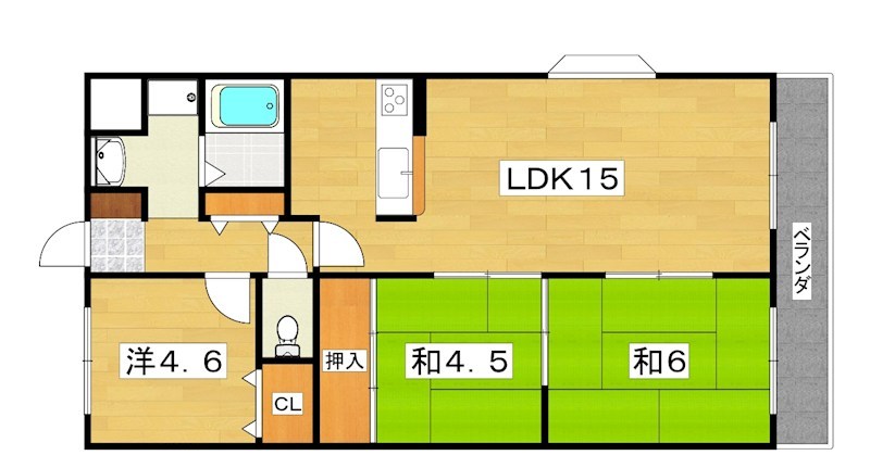 リバーサイドくずはⅡ 間取り