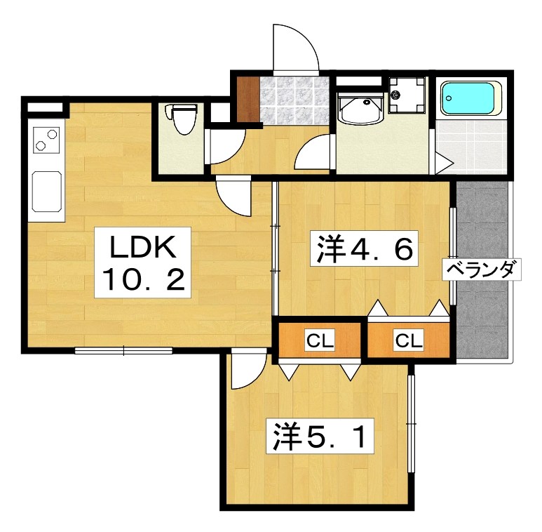 クリエオーレ藤阪東町Ⅱ 間取り