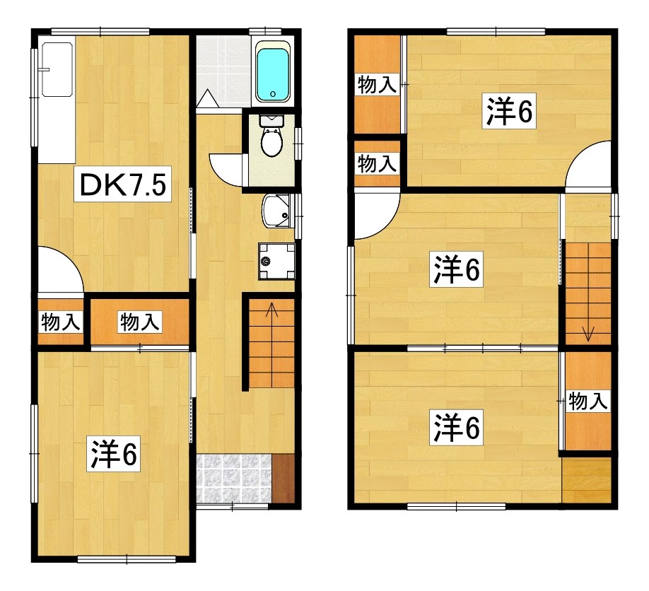 養父丘２丁目貸家 間取り