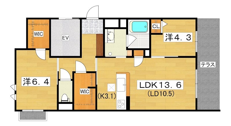 シャーメゾン　ブルーム　楠葉 間取り