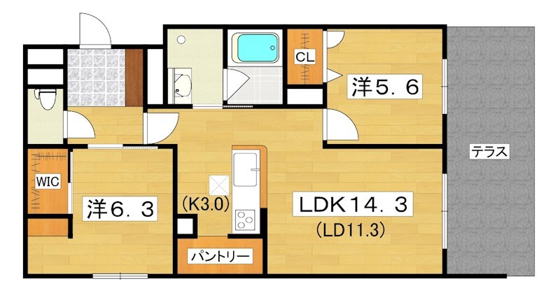 シャーメゾン　ブルーム　楠葉 間取り