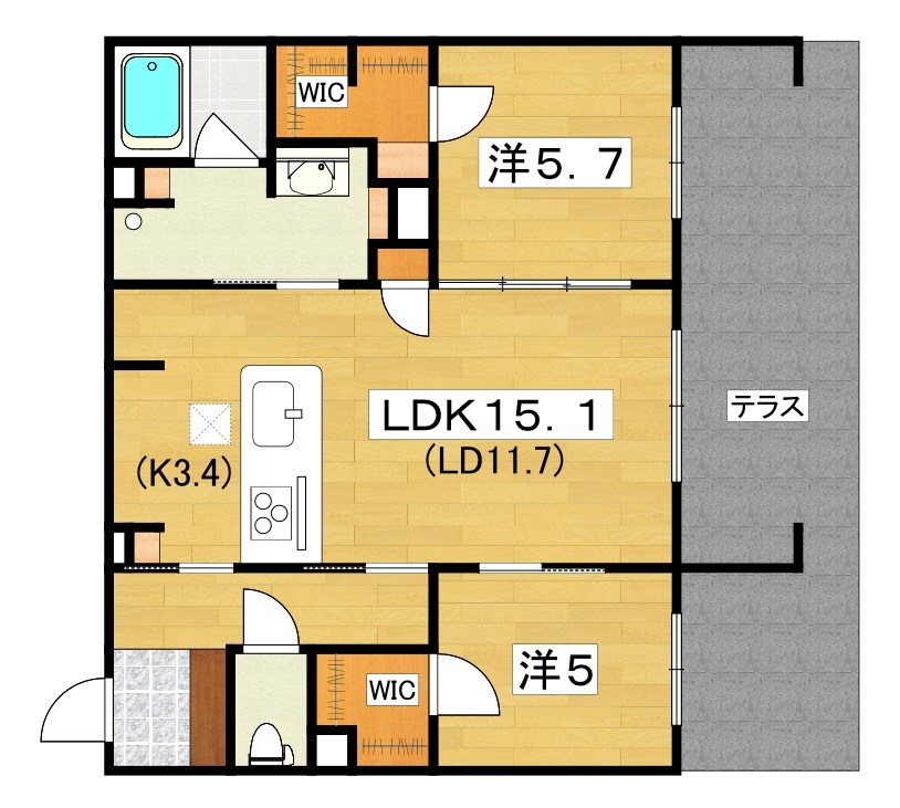 シャーメゾン　ブルーム　楠葉 間取り