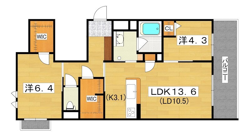 シャーメゾン　ブルーム　楠葉 間取り