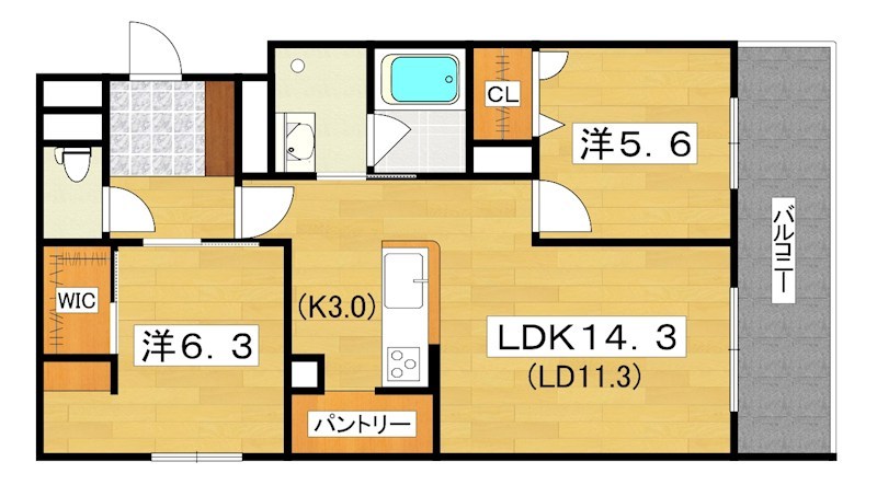 シャーメゾン　ブルーム　楠葉 間取り