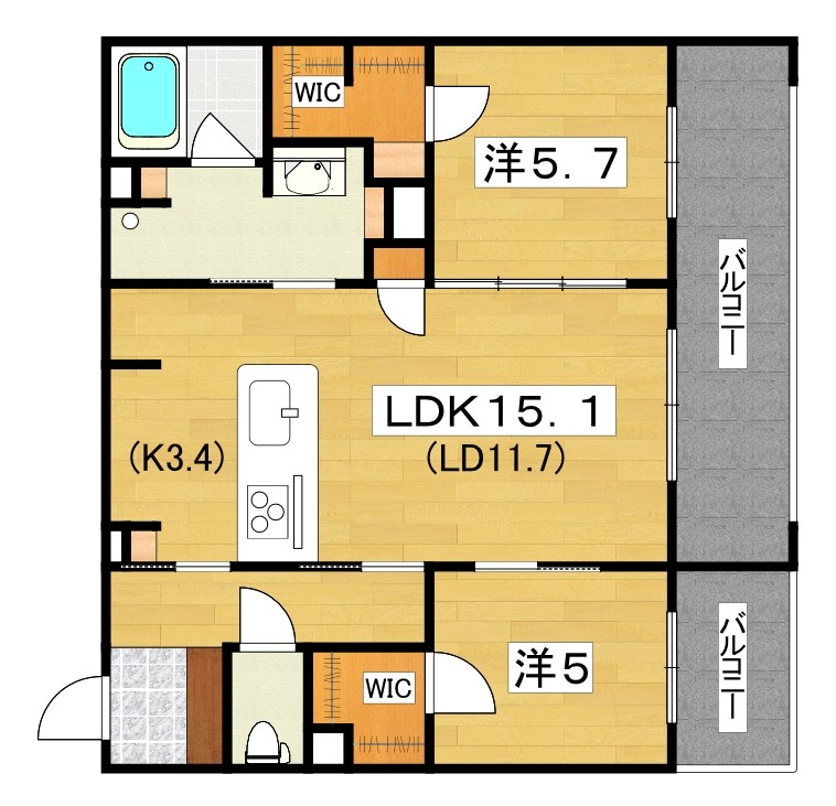 シャーメゾン　ブルーム　楠葉 間取り