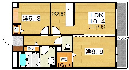 シャーメゾン河内磐船 間取り