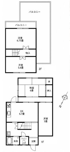 こぶし町K貸家 間取り