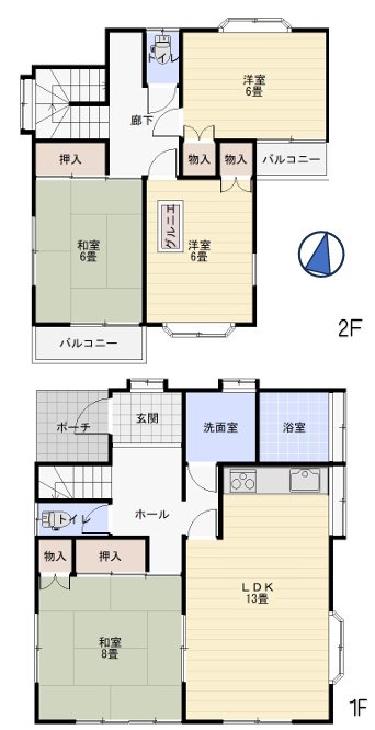 寄居町鉢形貸家 間取り