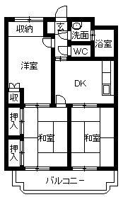 ハイランドマンション多田１号棟 間取り