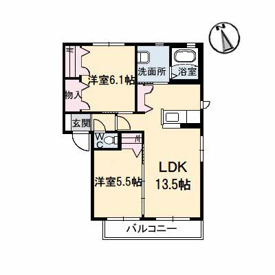 クラヴィエ南昭和　Ｄ棟 間取り