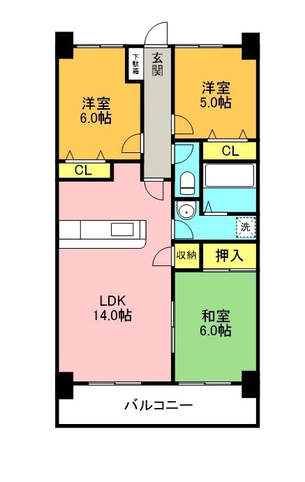 グランディール矢三Ｃ 間取り