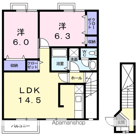 ハッピースクエアー　Ⅰ 間取り