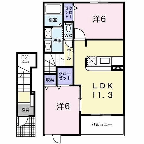 アプリコット・サン　Ａ 間取り