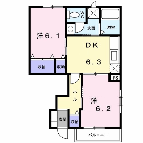 グリーンパレスＢ 間取り