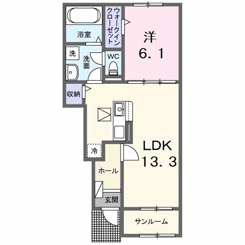 アルーン富岡　Ｂ 間取り