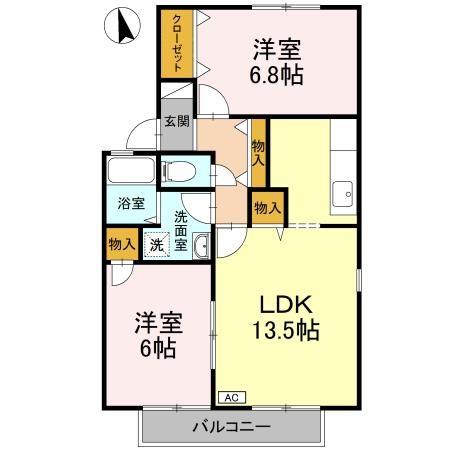 ルミナス山城　Ｂ棟 間取り