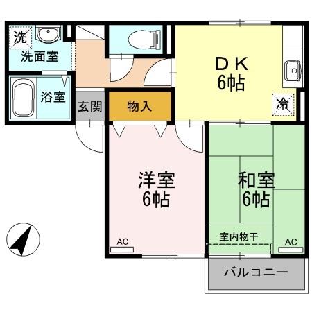 エスパシオ那賀川　Ａ棟 間取り