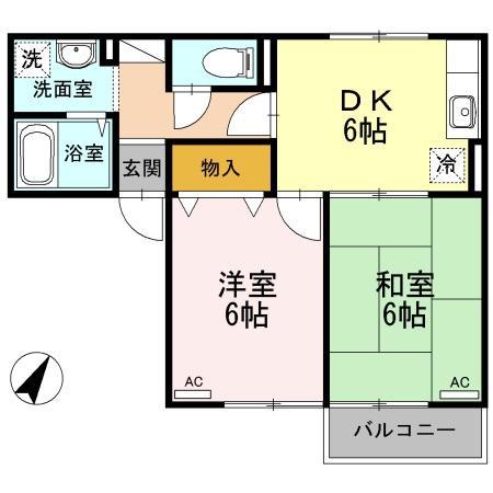 エスパシオ那賀川　Ｂ棟 間取り