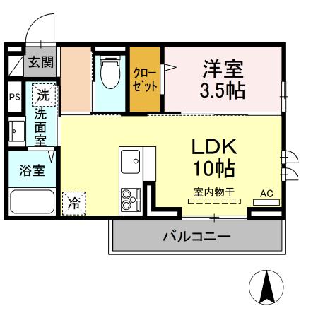 キャトルセゾン　富田橋 間取り