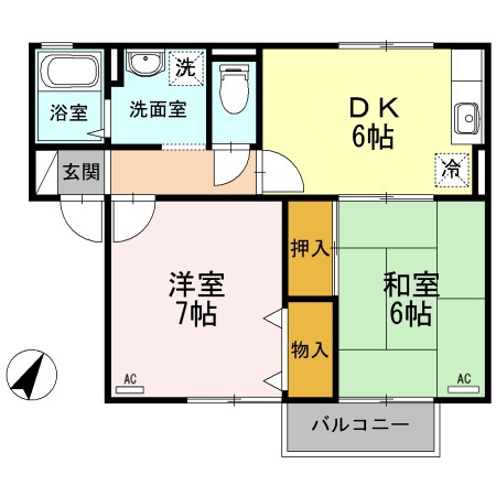 エスパシオ那賀川　Ｂ棟 間取り