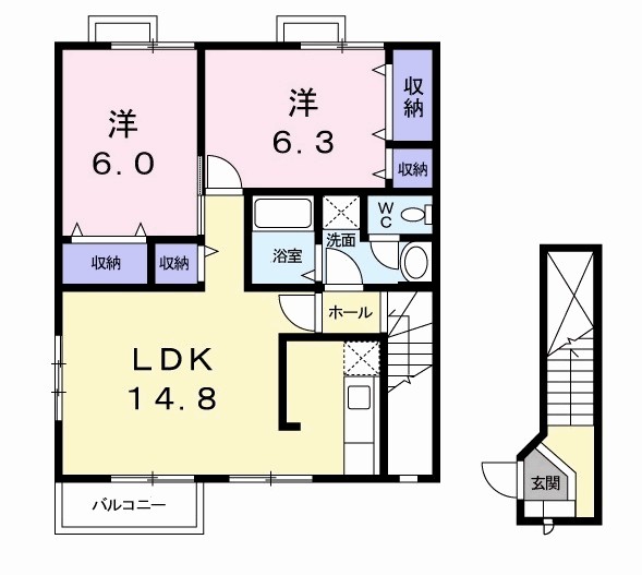 サンシェール　Ｂ 間取り