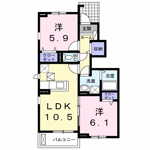 クラール南庄町　Ｃ 間取り