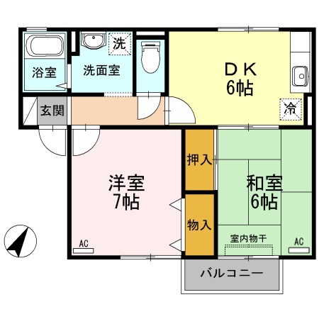 エスパシオ那賀川　Ｂ棟 間取り