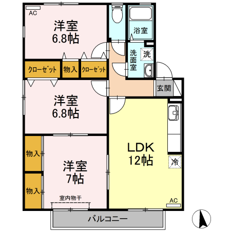 ルミナス山城　Ａ棟 間取り