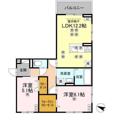 フィオーレガーデン北田宮　Ａ 間取り