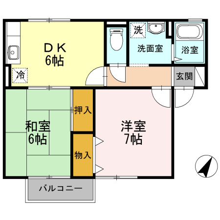 エスパシオ那賀川　Ｂ棟 間取り