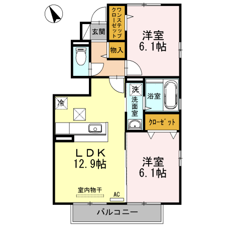 アヴニール優　Ｂ棟 間取り
