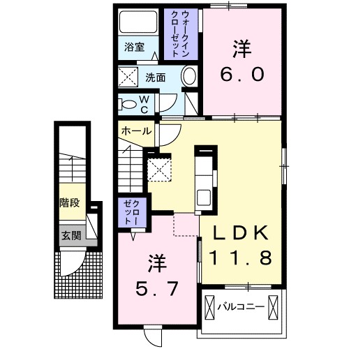 クラール蔵本公園　Ｂ 間取り