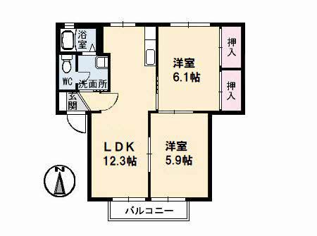 シャーメゾン大原　Ａ棟 間取り