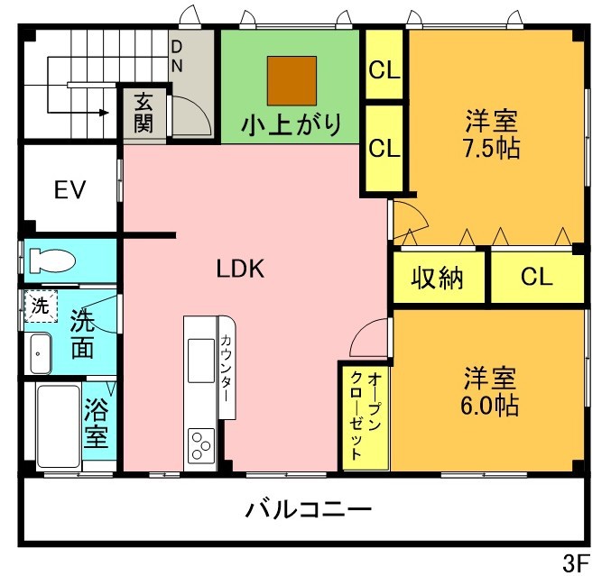 鴨島２ＳＬＤＫ 間取り