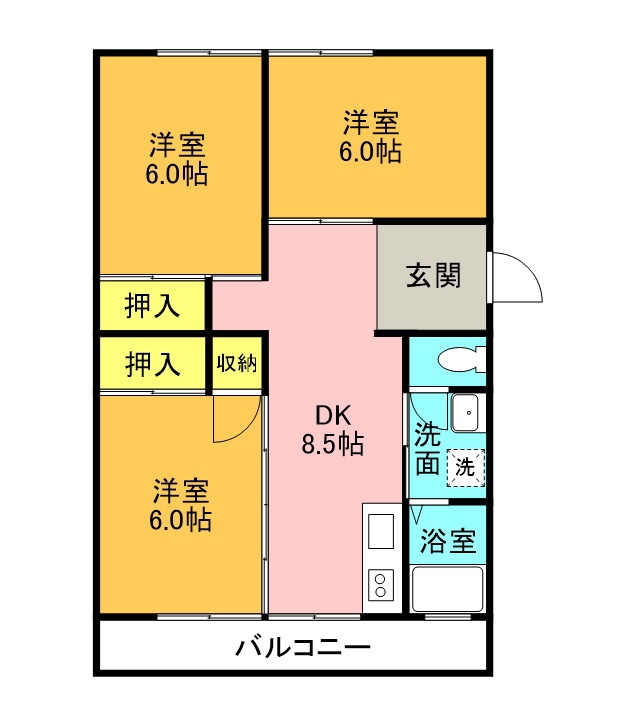名田橋ハイツ 間取り