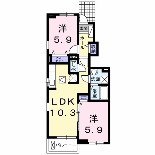 コンフォーティア鮎喰 間取り
