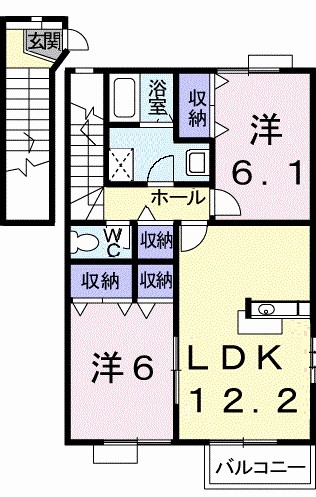 デュエル　ミサキⅢ　Ａ 間取り