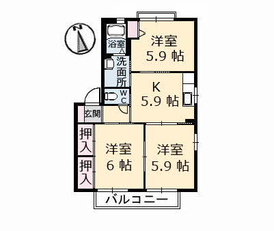 シャーメゾンⅡ番館 間取り