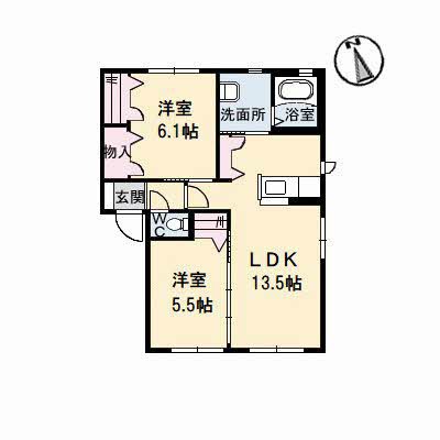クラヴィエ南昭和　Ｄ棟 間取り