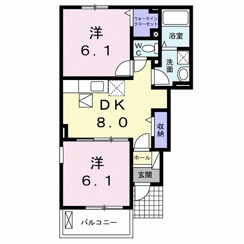 ルーベル鴨島Ａ 間取り