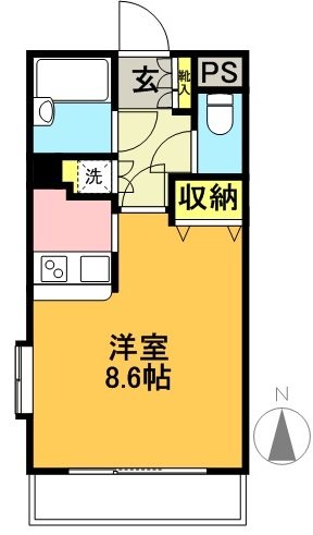 ロクサーヌ北沢 107号室 間取り